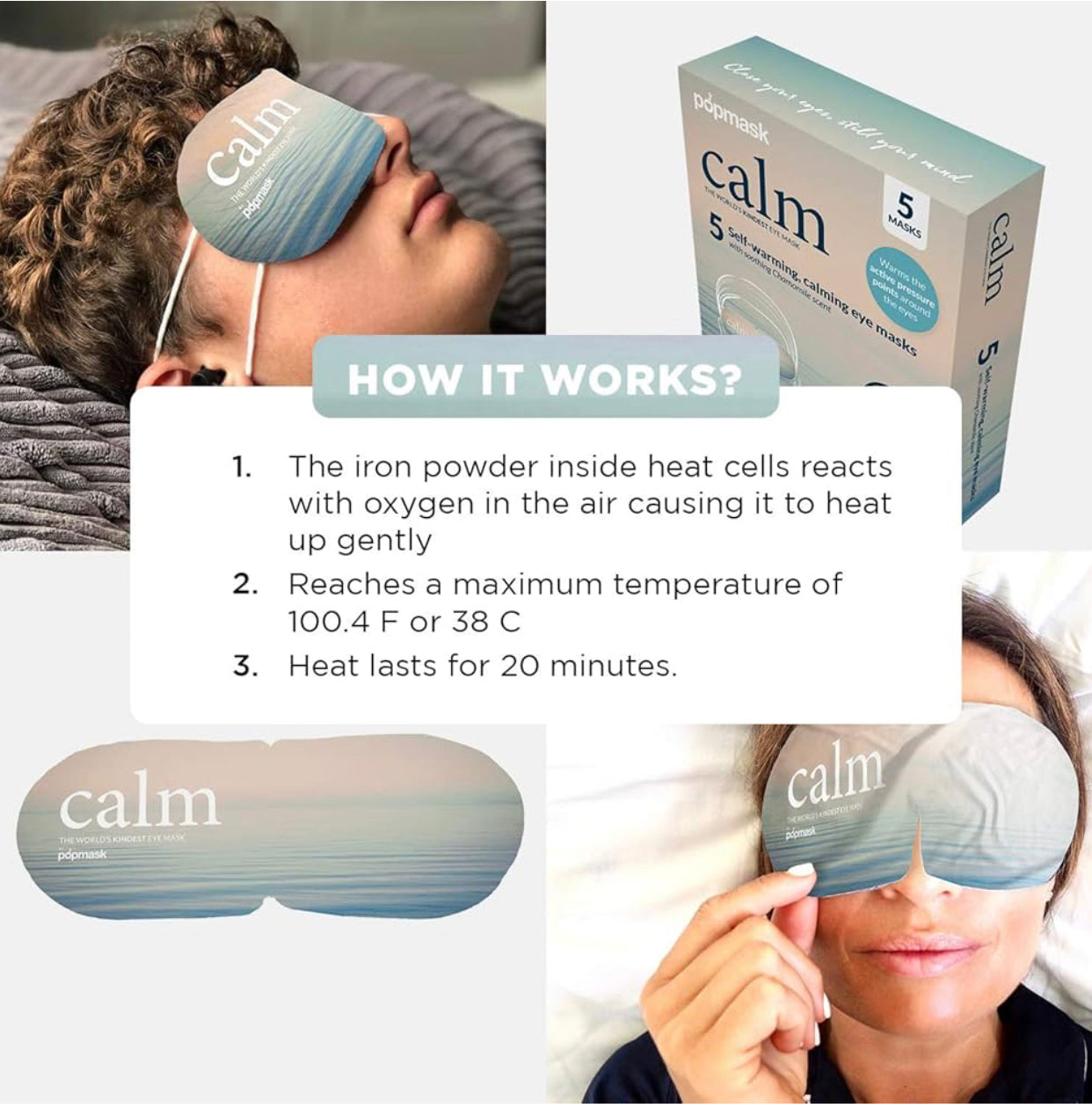 Popmask Calm Self Warming Steam Eye Mask Compress