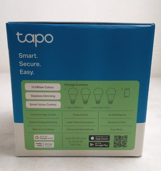 TP-Link Tapo Smart Light Bulbs, 16M Colors RGBW, Dimmable, Compatible with Al